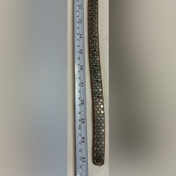 Zadig & Voltaire Gray Pewter Studded Leather Belt - Picture 6 of 7